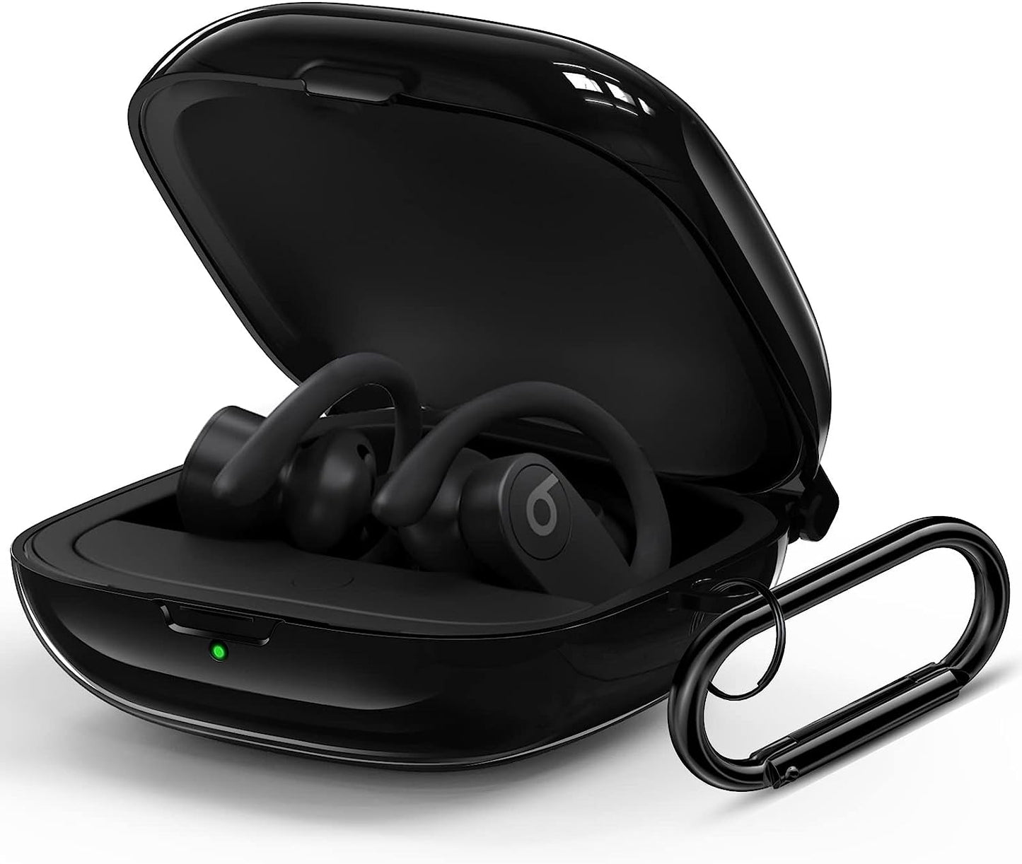 Powerbeats Pro Case Cover, Filoto Hard Case for Powerbeats Pro Wireless Earbuds Full Body Shockproof Protective Charging Case Skin with Keychain Accessories for Men Women (Clear)  Kerle Black  