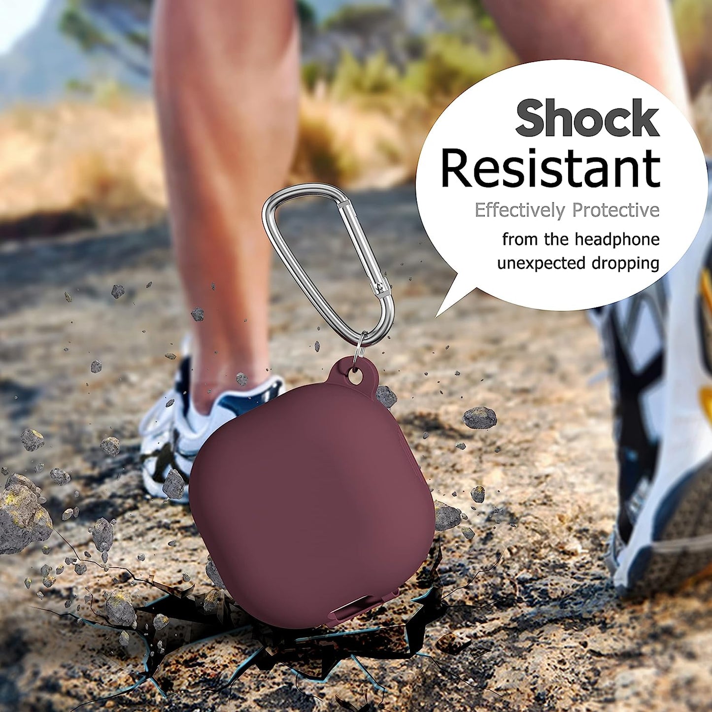 Oakxco Designed for Samsung Galaxy Buds 2 Pro Case (2022)/ Galaxy Buds Pro (2021)/ Buds 2/ Buds Live (2020) Cover Silicone Accessories, Protective Soft Rubber Case for Women Girl Cute, Burgundy  oakxco   