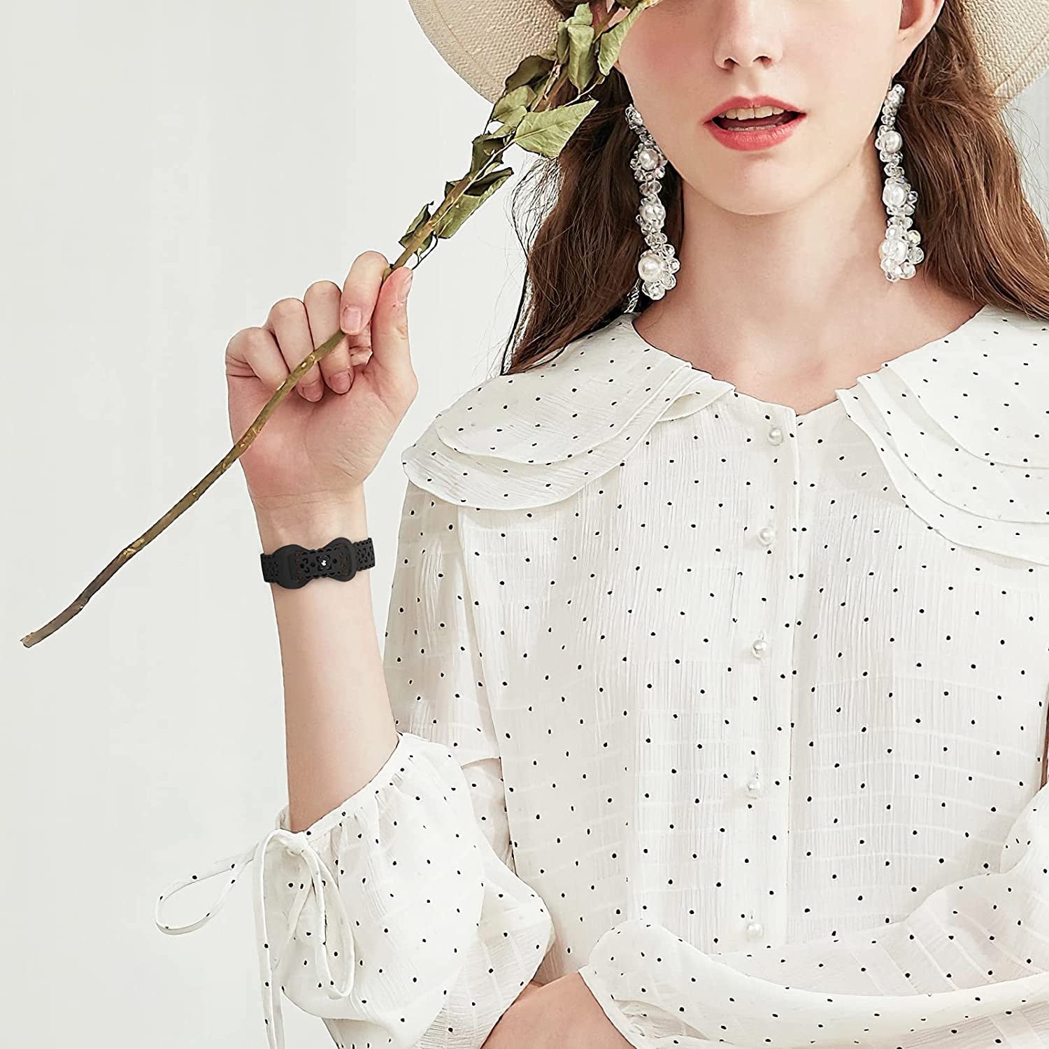 20Mm Lace Silicone Band Compatible with Samsung Galaxy Watch 4 Band 40Mm 44Mm,Galaxy Watch 4 Classic Band 42Mm 46Mm,Galaxy Watch 5 Bands,Slim Sport Strap Replacement Band for Galaxy Watch 4/5 Women  HEARTBOOM   