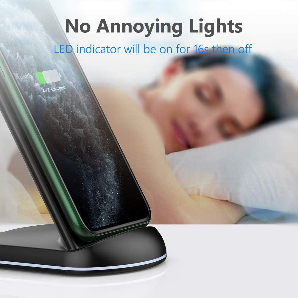 Yootech Wireless Charger,10W Max Wireless Charging Stand, Compatible with Iphone 14/14 Plus/14 Pro/14 Pro Max/13/13 Mini/13 Pro Max/Se 2022/12/11/X/8, Galaxy S22/S22 Ultra/S21/S20/S10(No AC Adapter)  yootech   