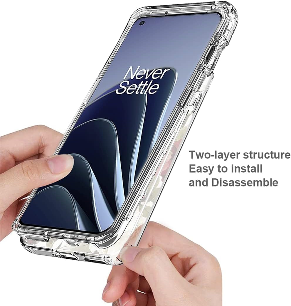 Yodueiv for Oneplus 10 Pro NE2210 Case with Tempered Glass Screen Protector, Full-Body Cute Clear Floral Pattern Protective Phone Cover Case for Oneplus 10 Pro (Flower)  Yodueiv   