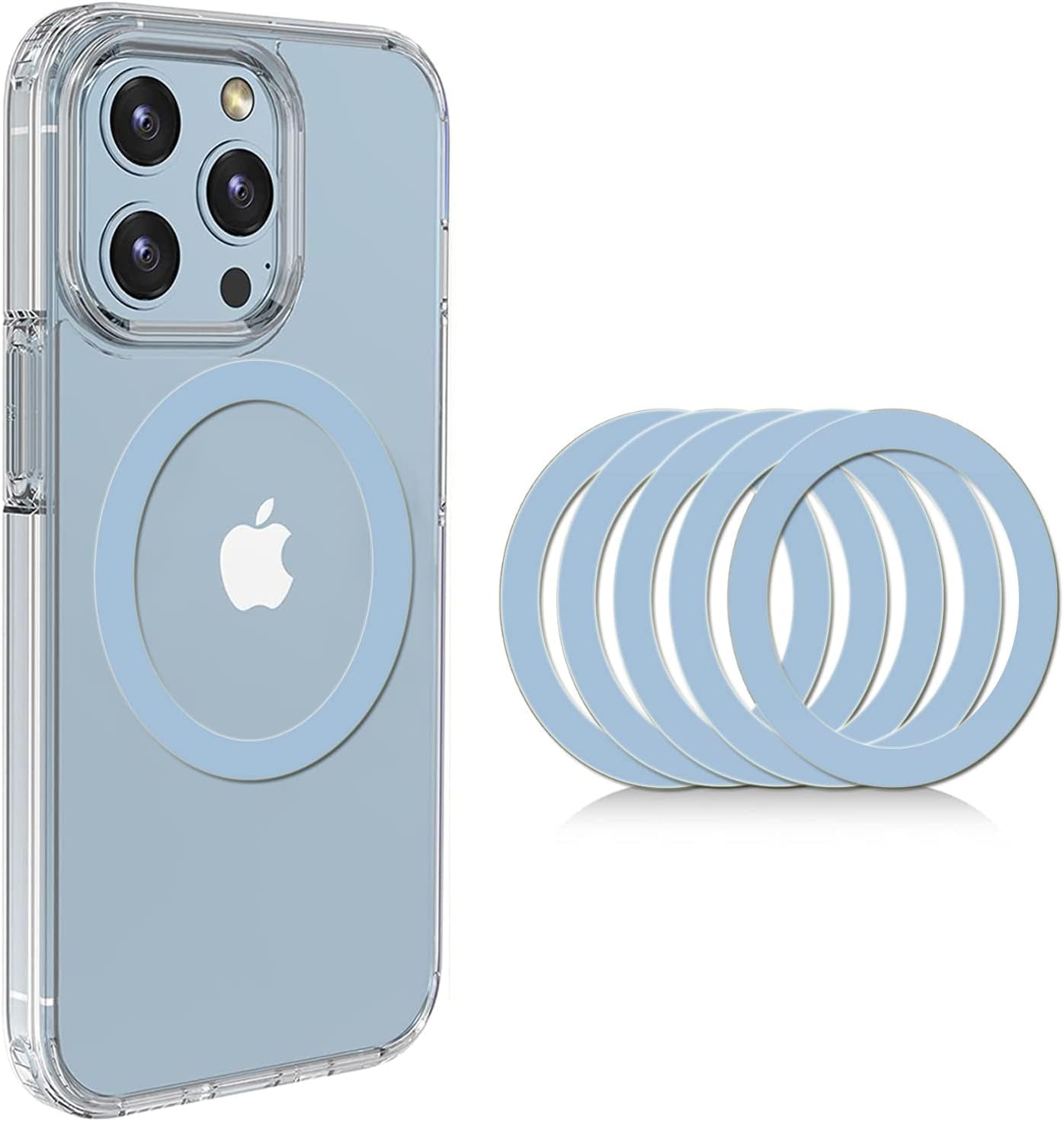 COJOC 5PCS for Universal Magnetic Adapter Ring,Magnet Sticker Compatible with Wireless Charging Accessories for Iphone 14/13/12 Mini Pro Max,For Galaxy S22/S21 Ultra and Phone Case,White  COJOC Blue  