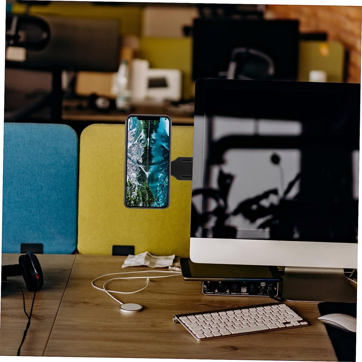 BETOOKY Mobile Phone Expansion Bracket Portable Monitor Mount Black Monitor Stand Laptop Phone Holder Phone Monitor Mount Laptop Phone Holder Magnetic Laptop Magnetic Phone Holder Desk Abs  BETOOKY   