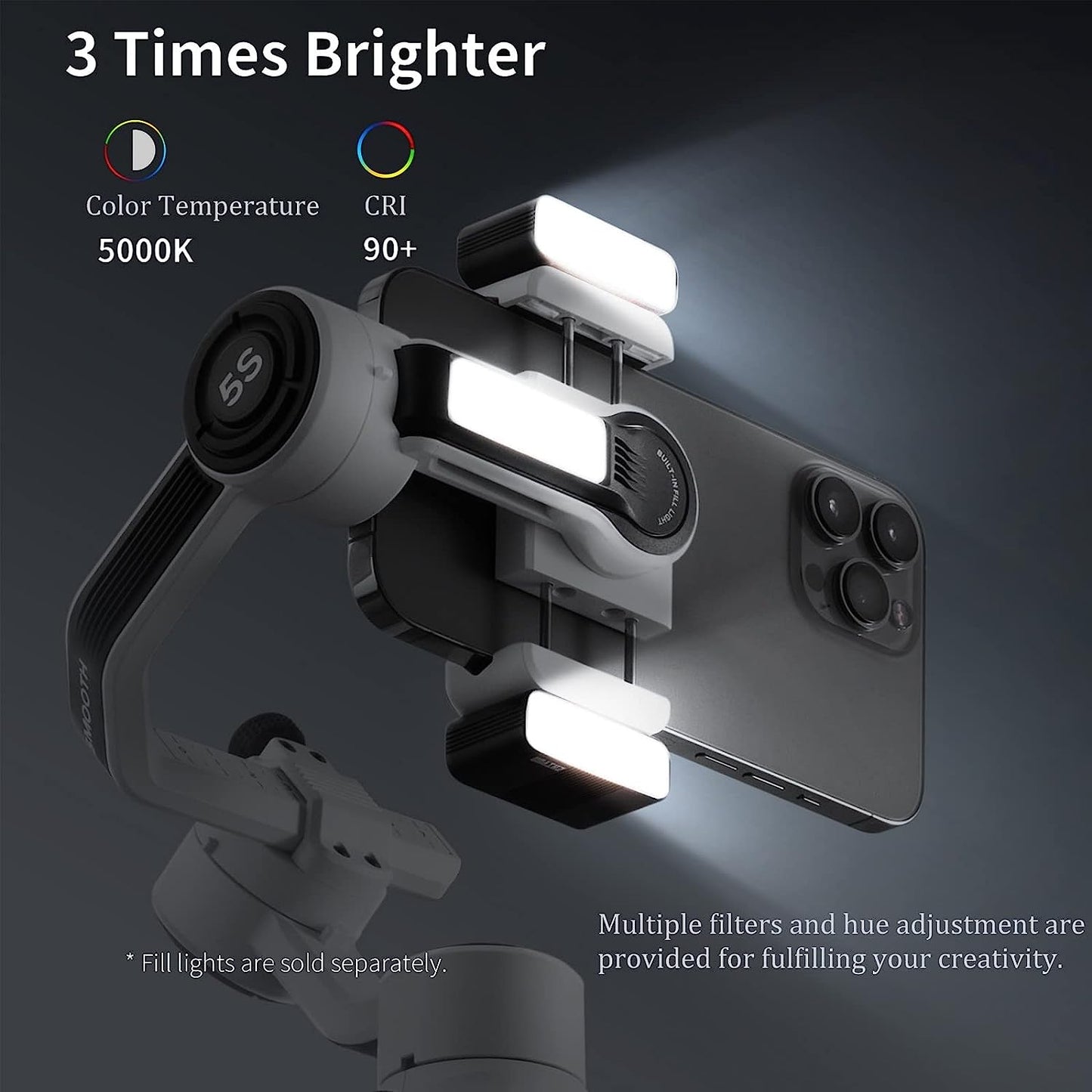 Zhiyun Smooth 5S Zhiyun Smooth 5 Upgrade Gimbal Stabilizer for Smartphone 3-Axis Phone Gimbal for Iphone 14 13 12 11 Pro Max SE2 XS XR X 8 plus Android Cell Phone Vlogging Youtube Tiktok Video(White)  zhi yun   