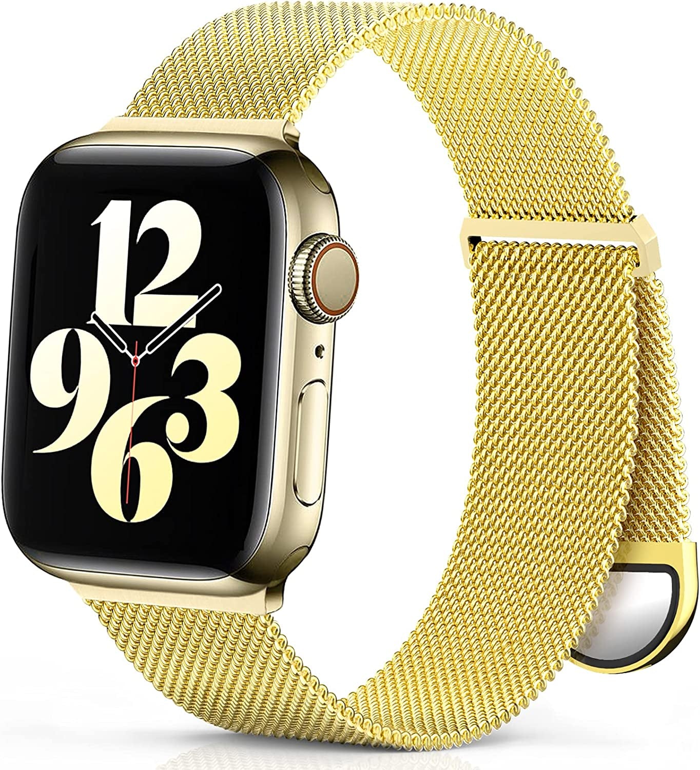 ZALAVER Metal Band Compatible with Apple Watch Bands 38Mm 40Mm 41Mm 42Mm 44Mm 45Mm 49Mm Women Men, Adjustable Magnetic Stainless Steel Mesh Replacement Strap for Iwatch Ultra Series 8 7 6 5 4 3 2 1 SE  ZALAVER Golden 38mm/40mm/41mm 