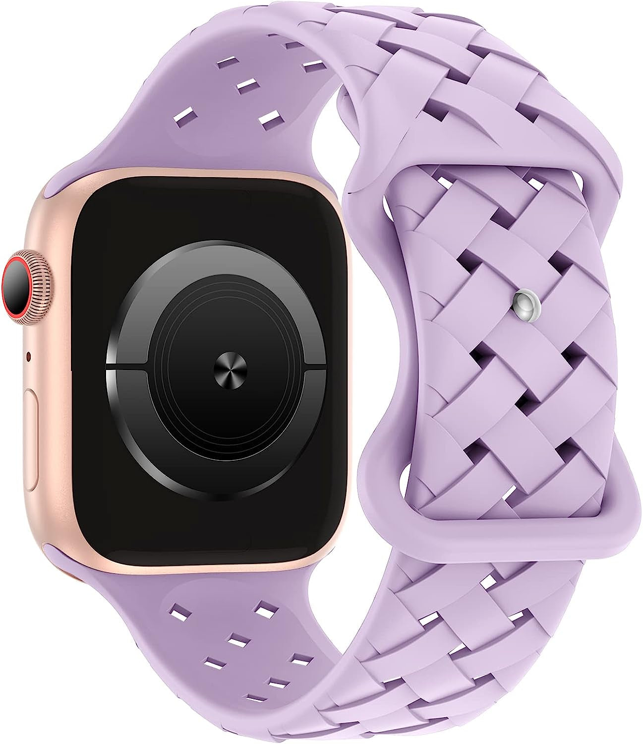 Distore Silicone Braided Weave Bands Compatible with Apple Watch 38Mm 40Mm 41Mm 42Mm 44Mm 45Mm 49Mm, Replacement Silicone Sport Breathable Strap for Iwatch Series Ultra SE 8/7/6/5/4/3/2/1 Women Men  Distore Lavender 38mm/40mm/41mm 