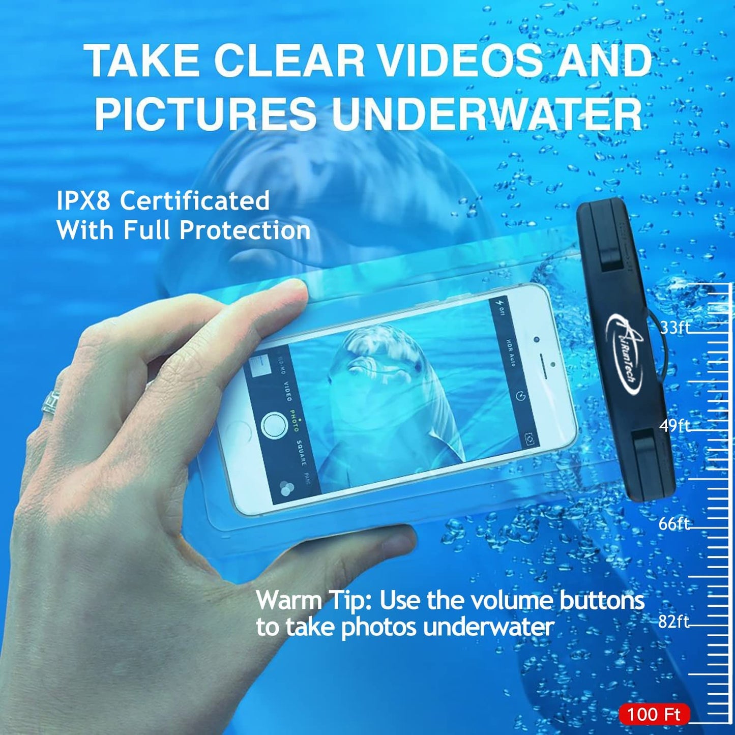 Airuntech Large Universal Waterproof Case, Waterproof Phone Pouch Compatible with Iphone 14 Pro Max/13/12/11/Xr/X/Se//8/7, Galaxy S22/S21, Note 20 Pixel/Oneplus Underwater Phone Protector Vacation  AiRunTech   
