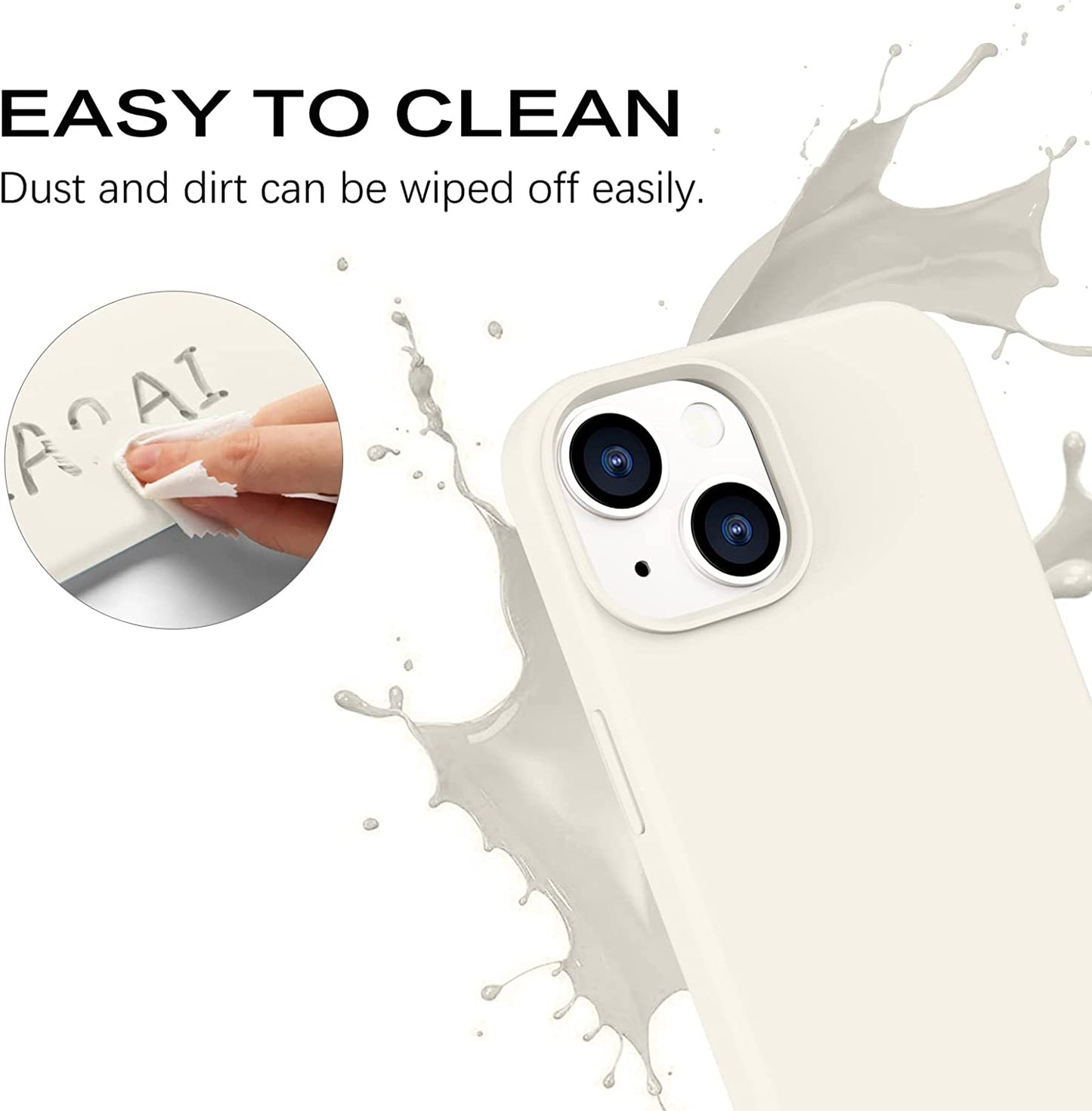 BENTOBEN Compatible with Iphone 14 Case, Liquid Silicone Gel Rubber Bumper Microfiber Lining Hard Back Shockproof Protective Phone Cover for Iphone 14 6.1",Antique White  BENTOBEN   