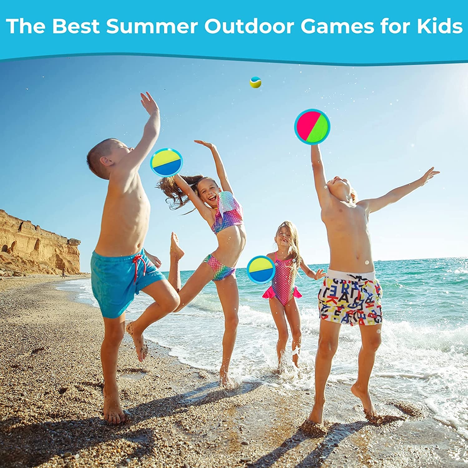 Aunnitery Kids Toys - Outdoor Games, Beach Toys, Toss and Catch Ball Set, Perfect Beach Games Sets Playground Sets for Backyards Easter Gifts for Kids/Adults/Family  Alterr   