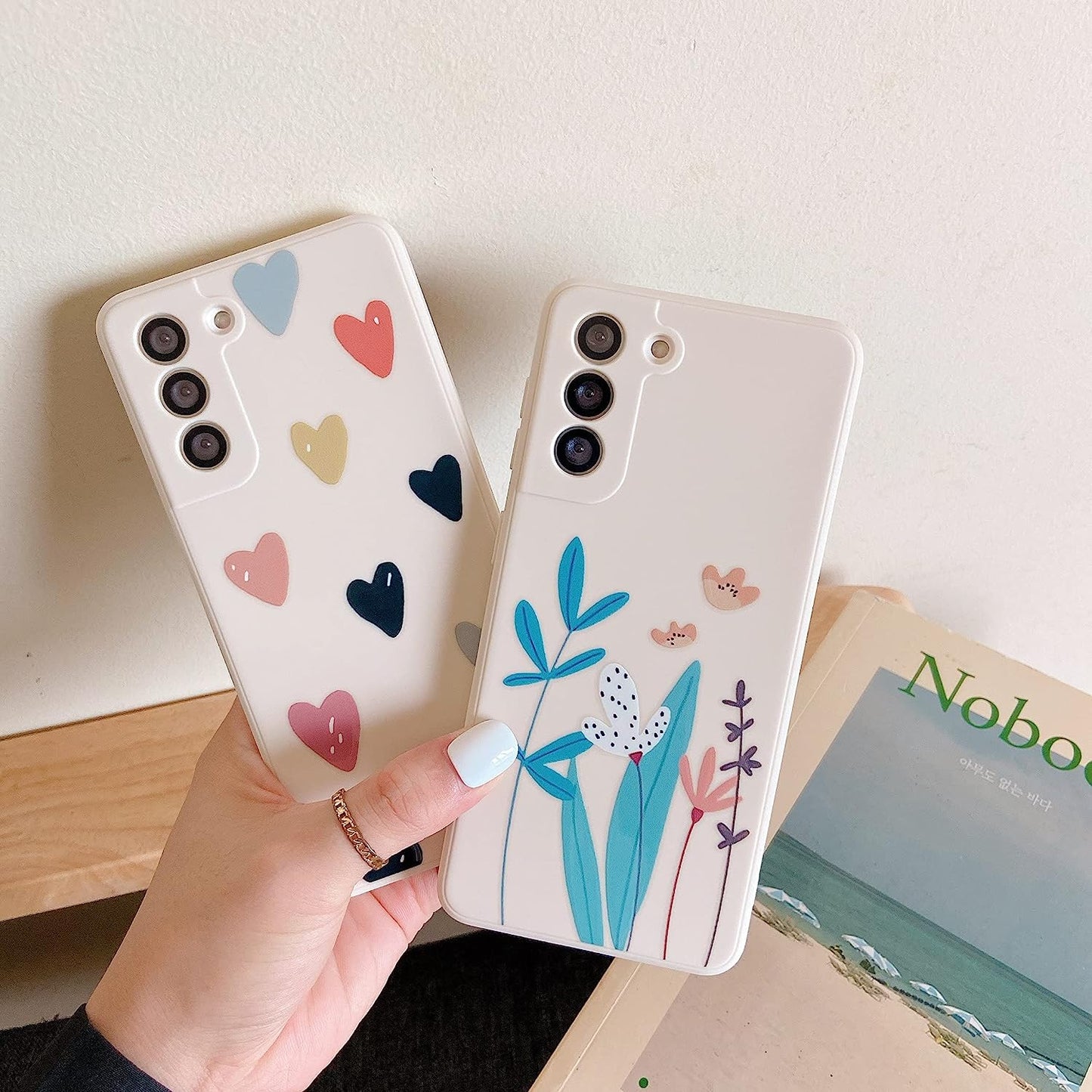 ZTOFERA Compatible with Samsung Galaxy S22 plus 5G Case, Soft Silicone Shockproof Protective Bumper Case Cute Hearts Pattern Girls Women Back Phone Cover for Samsung Galaxy S22 plus 5G, Beige  ZTOFERA   