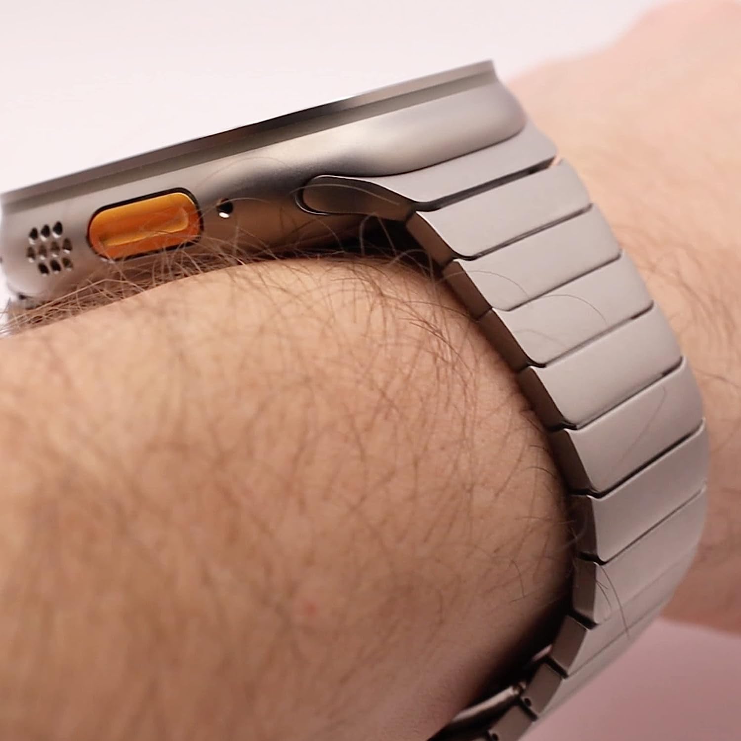 Ultra Link Bracelet Compatible with Apple Watch Ultra Metal Band 49Mm for Men - Titanium Color Metal Bracelet  Generic   