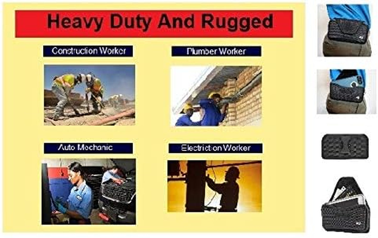 Nylon Hardshell Phone Pouch for LG V40 Thinq, Xx-Large, Rugged and Heavy Duty Holster, Strong Belt Clip Holder, Fits with Slim-Fit Case on Cell Phone (Sideways)  Nite Ize   