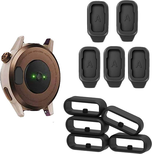 ECSEM 5Packs Dust Plug Compatible with Coros APEX 42Mm/Pace 2 Watch Silicone anti Dust Plugs Caps Port Protector,5Packs Band Keeper for Coros APEX 42Mm/Pace 2 Fastener Rings Connector Loop (5*Dust Plug/5*Band Keeper)  ECSEM   