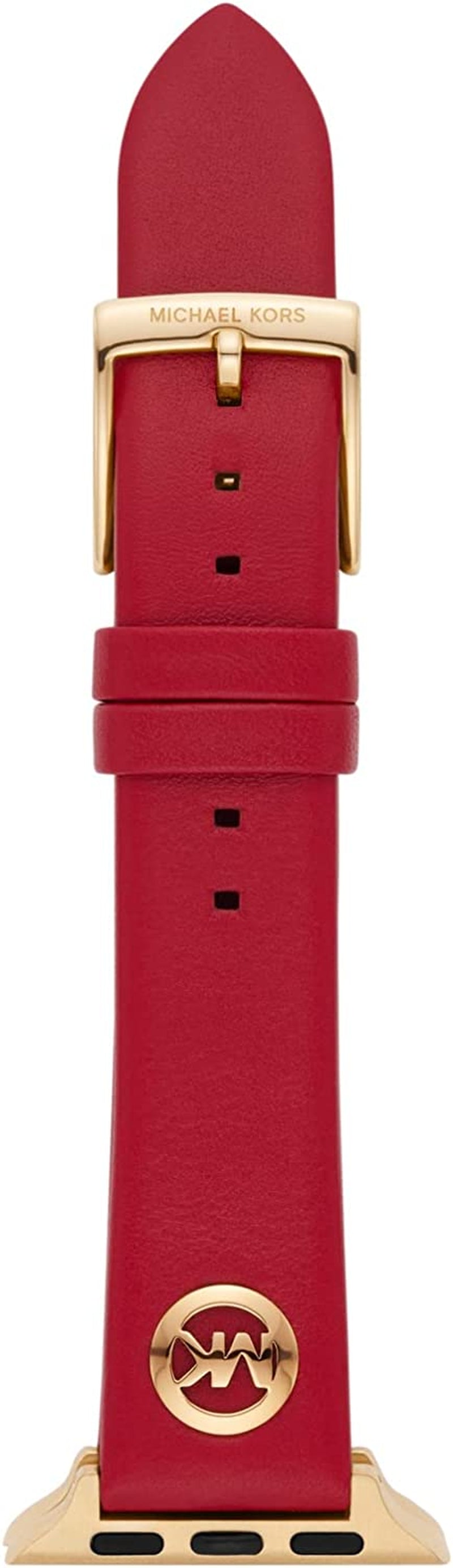 Michael Kors Interchangeable Watch Band Compatible with Your 38Mm/40Mm/41Mm Apple Watch- Leather or Silicone Bands for Apple Watch Series 8/7/6/5/4/3/2/1/SE  Michael Kors Red & Gold  