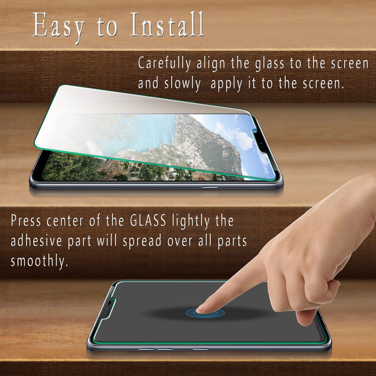 Hptech 2-Pack Compatible for LG G7 Thinq Screen Protector Tempered Glass, 9H Hardness, Bubble Free, Case Friendly  HPTech   