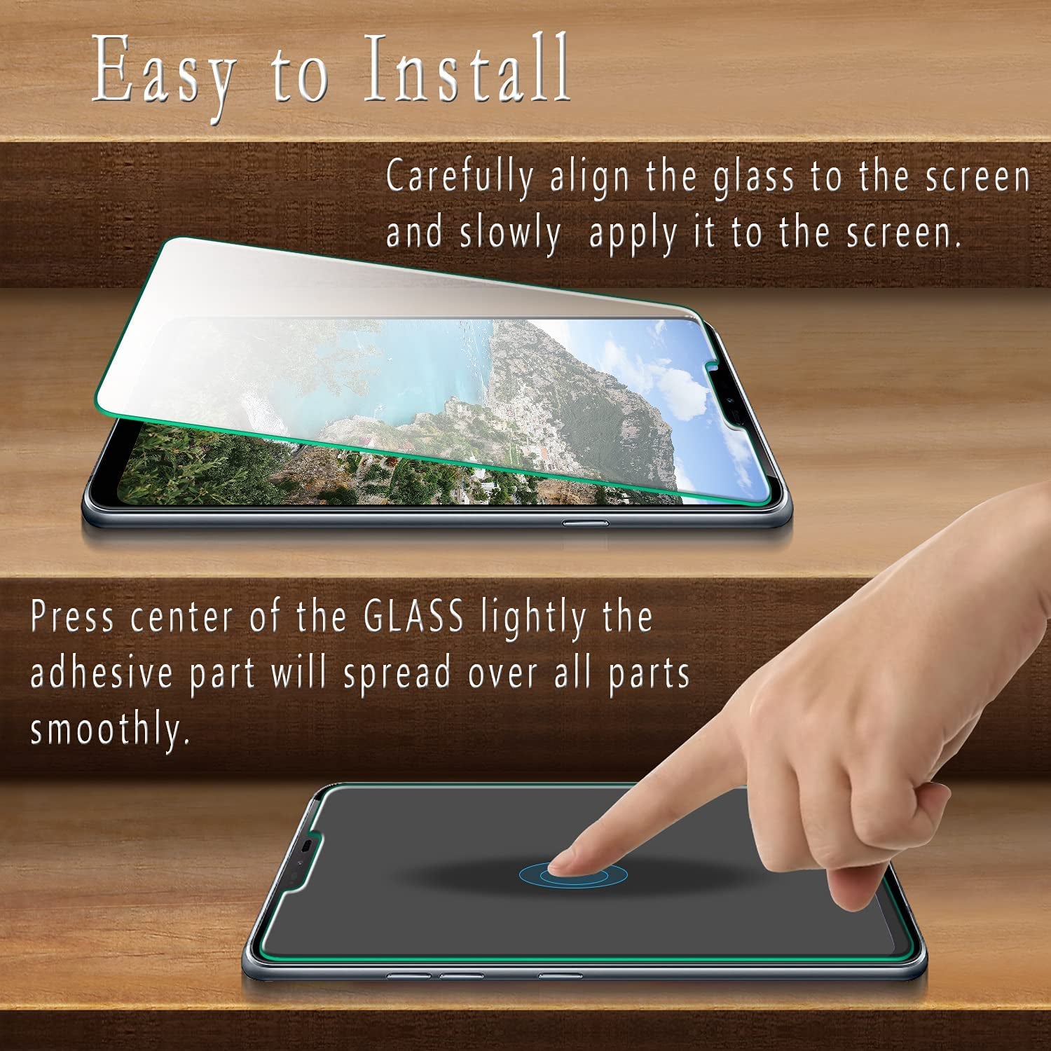 Hptech 2-Pack Compatible for LG G7 Thinq Screen Protector Tempered Glass, 9H Hardness, Bubble Free, Case Friendly  HPTech   