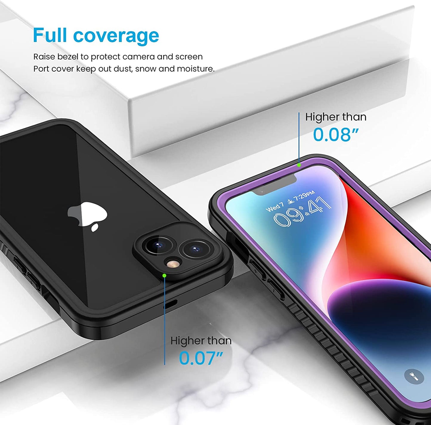 Lanhiem for Iphone 14 Case, IP68 Waterproof Dustproof Shockproof 14 Case with Built-In Screen Protector, Full Body Sealed Protective Front and Back Cover for Iphone 14, 6.1 Inch (Purple)  Lanhiem   