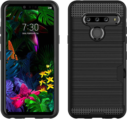 Case for LG G8, Thinq Case with Card Slot Holder, Shock Absorption Case Protective Cover for LG G8 (Black)  jia   