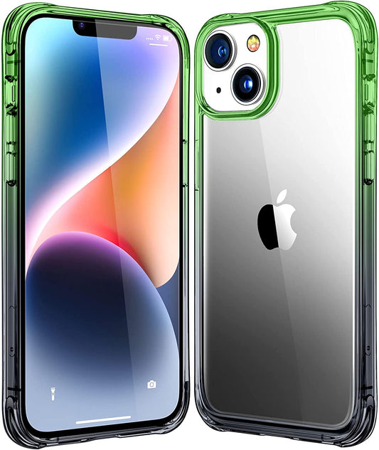 Mkeke Designed for Iphone 14 plus Case Clear, [Non Yellowing] [Military Grade Protection] Shockproof Slim Phone Case for Iphone 14 plus 6.7 Inch - Gradient Black-Green  Shenzhen Make Technology Company Limited   