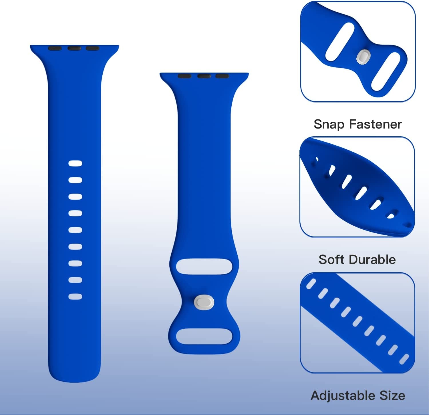 STG Sport Watch Band Compatible with Apple Watch Band 38Mm 40Mm 41Mm 42Mm 44Mm 45Mm 49Mm, Soft Silicone Replacement Sport Strap Compatible for Iwatch Ultra SE Series 8/7/6/5/4/3/2/1 (42Mm/44Mm/45Mm/49Mm, Klein Blue)  STG   