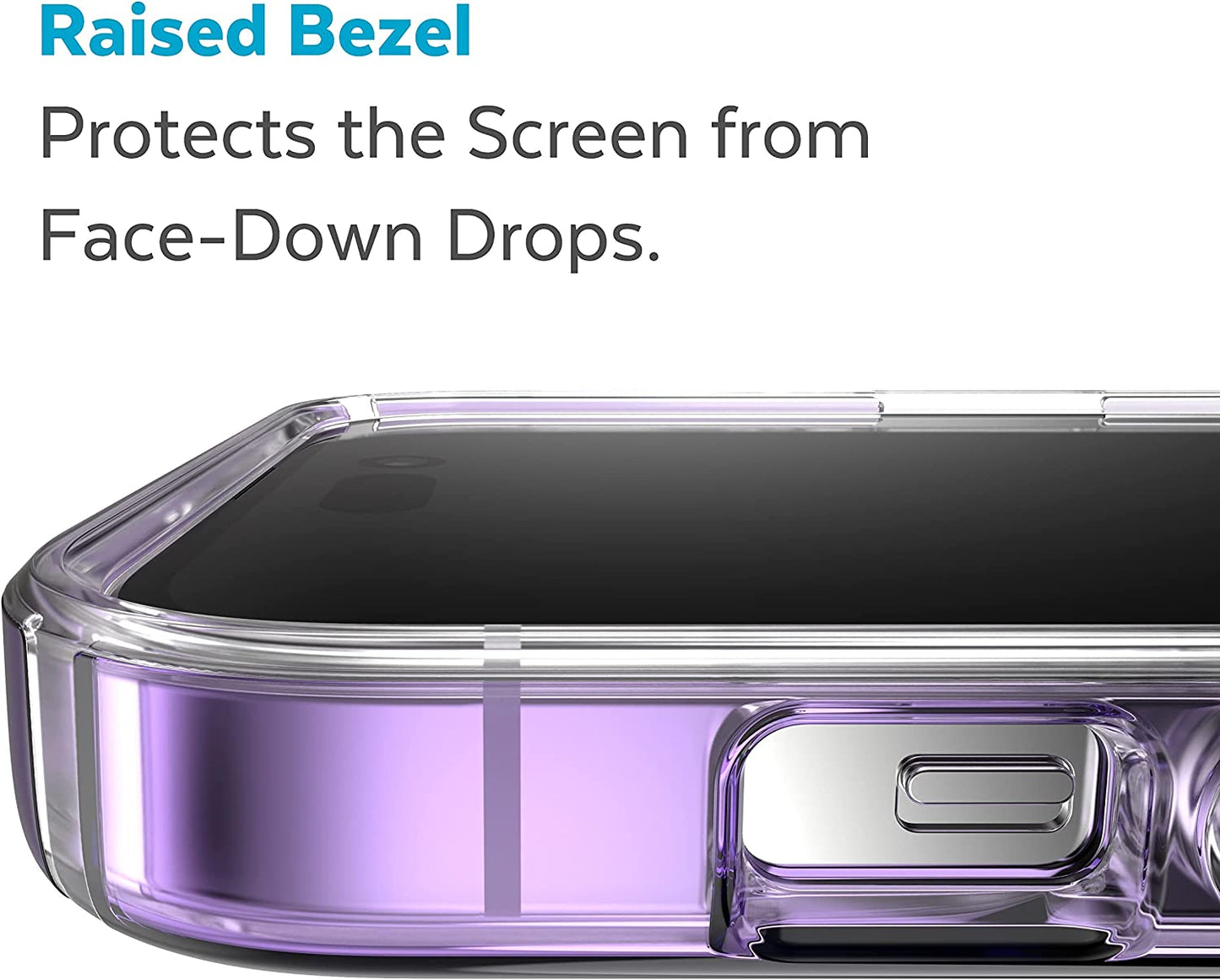 Speck Clear Iphone 14 Pro Case - Drop Protection, Scratch Resistant Dual Layer Slim Phone Case for 6.1" Iphone 14 Pro - Anti-Yellowing & Anti-Fade Case - Ombre Amethyst Purple Fade/Clear Gemshell  Speck Products   