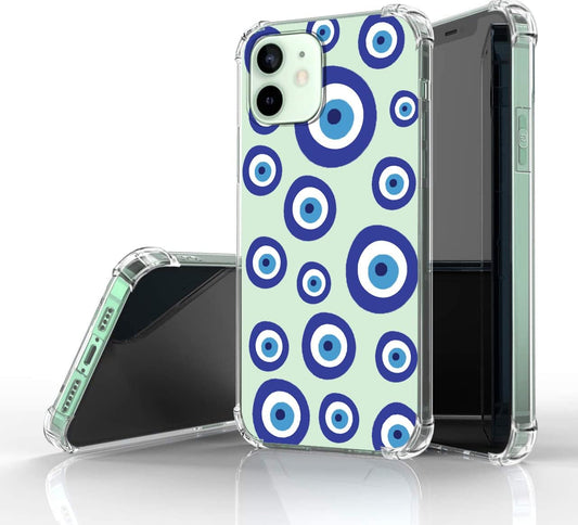 WGXQMC for Iphone 11 6.1 Case Clear Anti-Yellow Shock-Proof Protective Case,Military Grade anti Fall Protection,Ultra Thin Case with Shock Absorbing Airbag(Demon Eye/Blue)  WGXQMC   