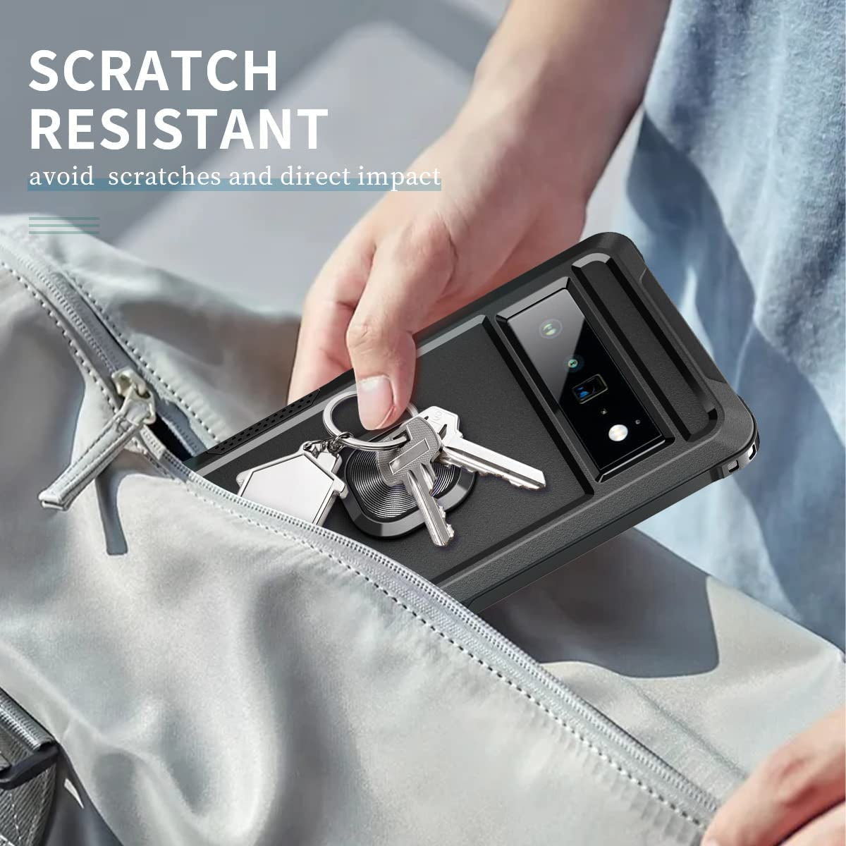 Petocase for Google Pixel 6 Pro Case Heavy Duty Full Body Shockproof Kickstand with 360°Ring Holder Support Car Mount Hybrid Bumper Silicone Hard Back Cover for Google Pixel 6 Pro 2021 6.71" Black  Petocase   