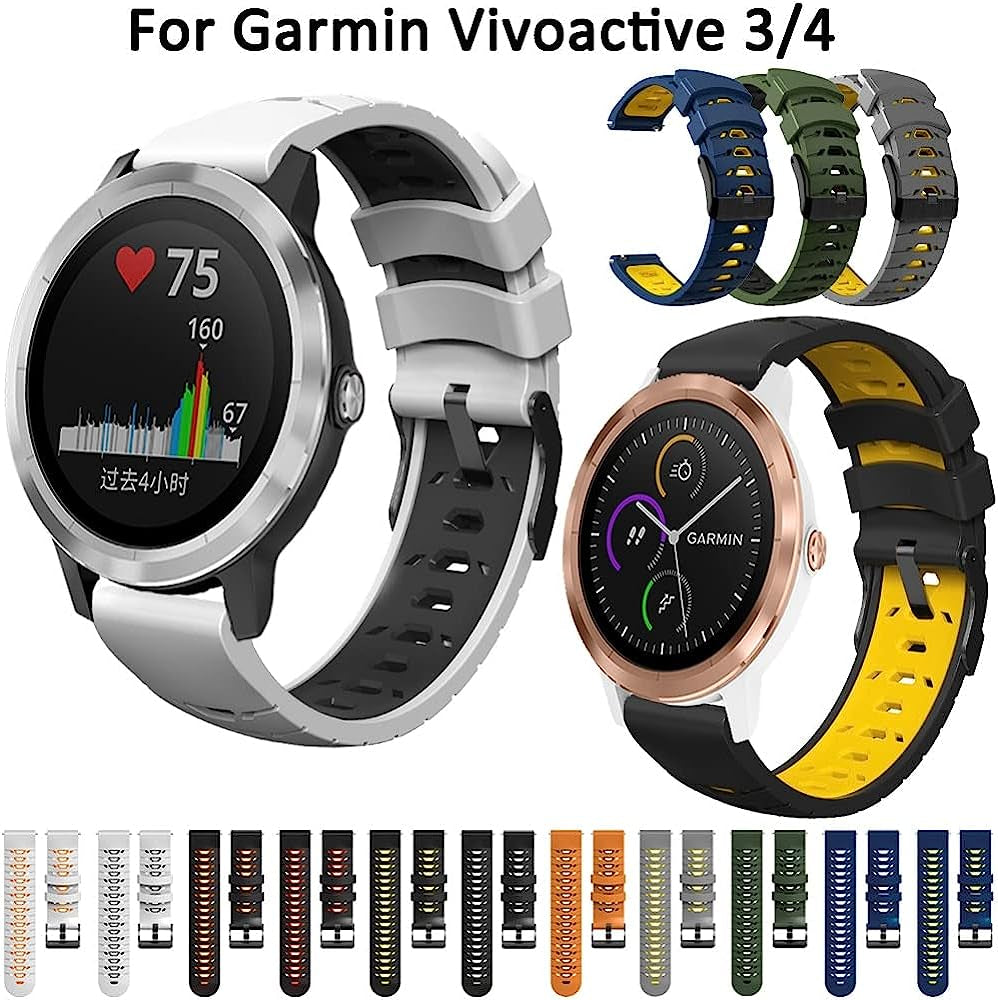 EZZON 20 22Mm Silicone Strap for Garmin Vivoactive 4 3 3T HR Venu 2 SQ Smart Watch Band Forerunner 645 245 MUSIC 55 Watchband Bracelet  EZZON   
