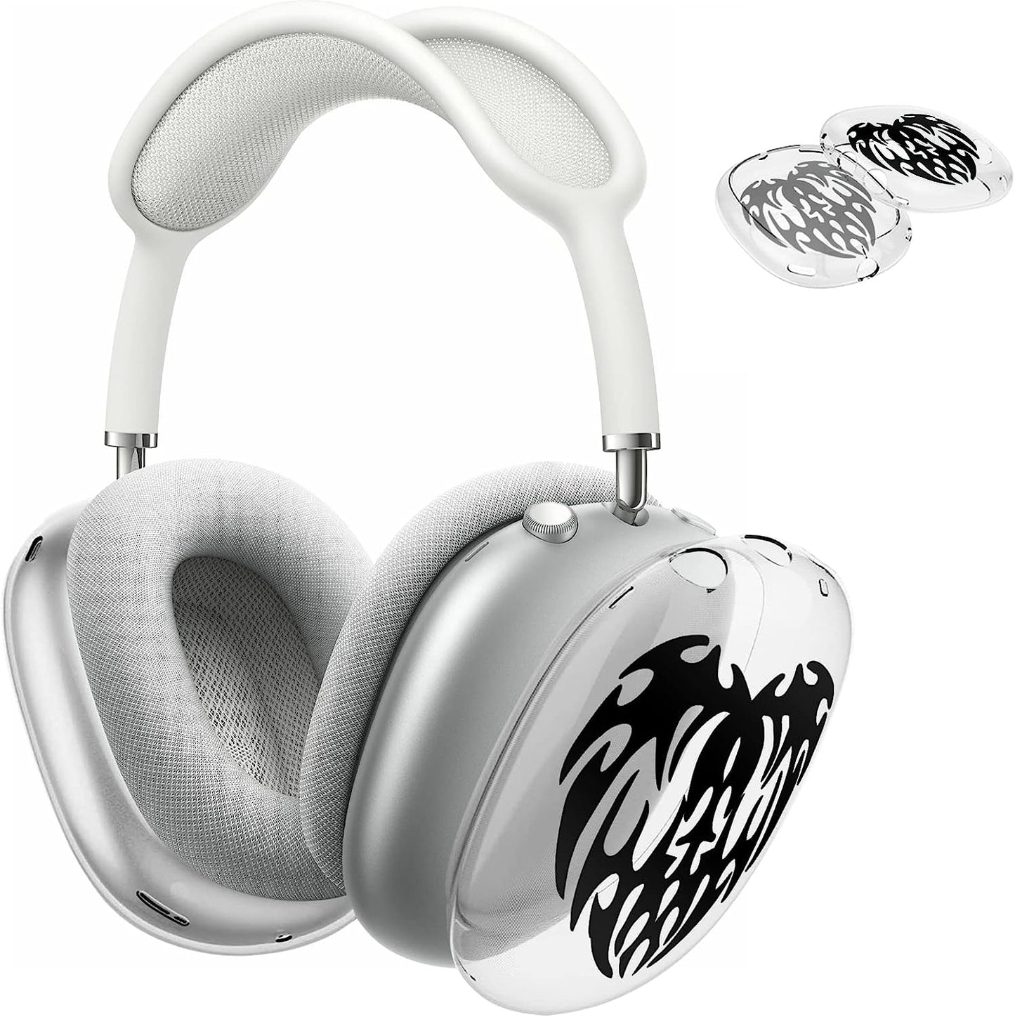 Aiaabq for Airpods Max Case Cover, Clear Soft TPU Skin Anti-Scratch, Personality Metallic Pattern, Transparent Accessories Ultra Protective Cover Apple Airpods Max  Aiaabq Black  