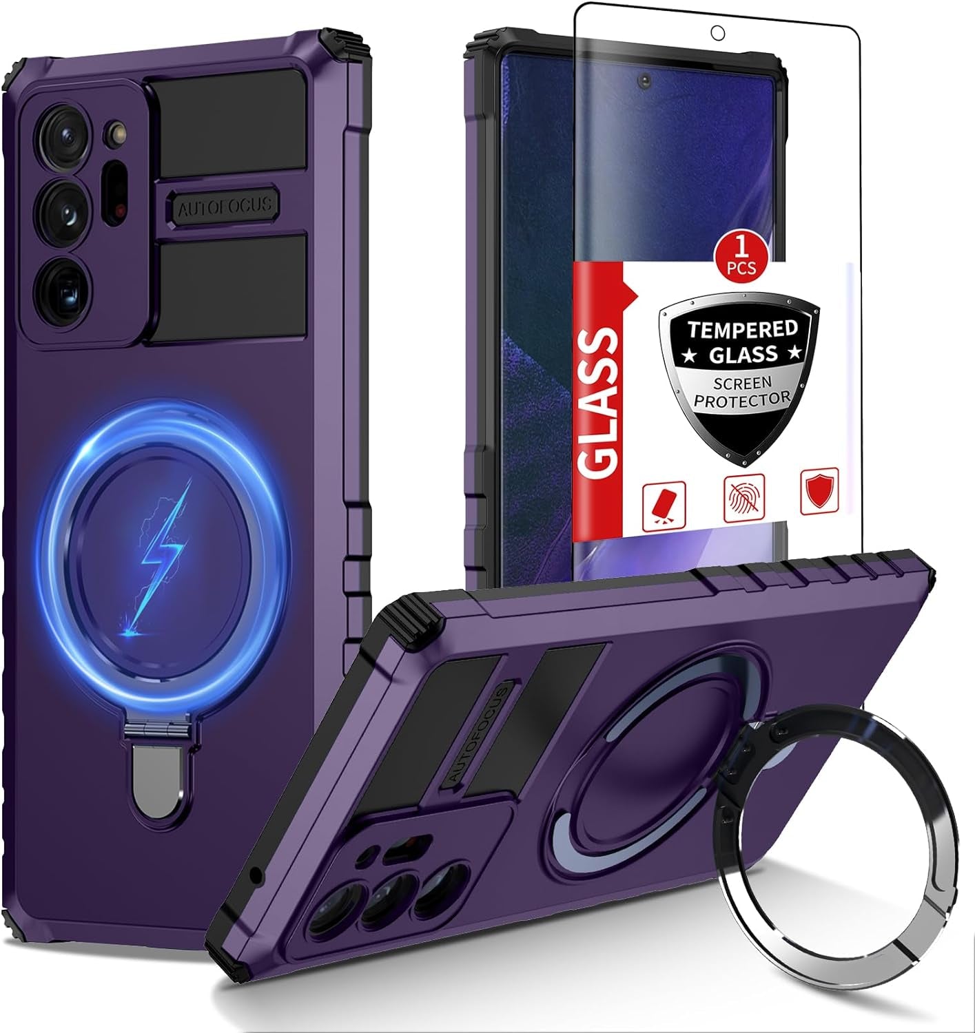 IYTRRYH Magnetic for Samsung Galaxy S21 Ultra Case[Compatible with Magsafe] with Tempered Glass Screen Protector,Military Grade Drop Protection Shockproof Galaxy S21 Ultra Phone Case Man 6.8'' Black  IYTRRYH Purple Samsung Galaxy Note 20 Ultra 