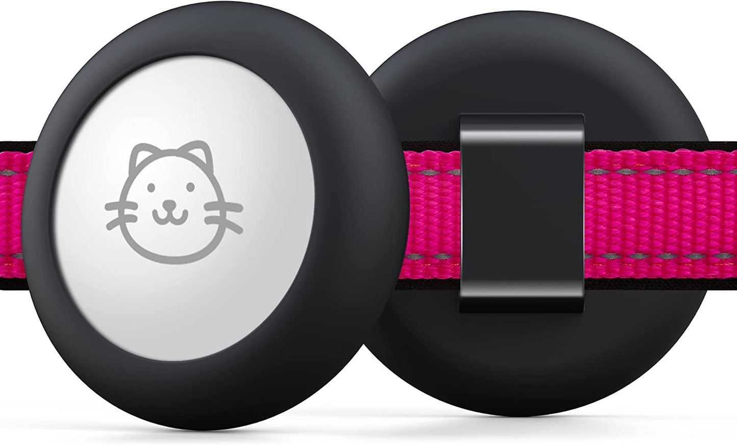 Airtag Cat Collar Holder for Apple Air Tag, 2 Pack Waterproof Case Cover for Cat Dog Collar with 3/8 Inch, Compatible with Cat Dog Collars Charms (Black&Black)  DLENP   