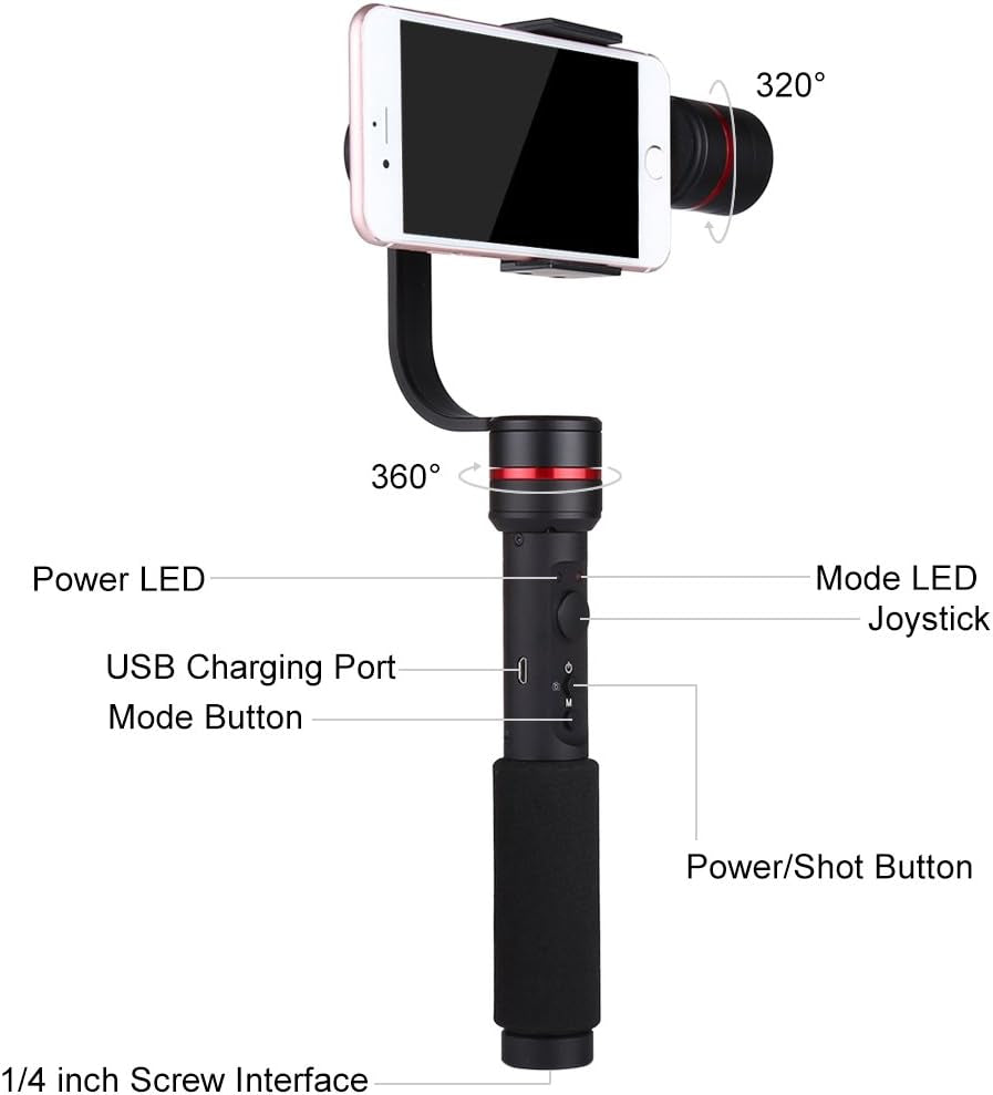 Blueti 3-Axis Handheld Cell Phone Gimbal Stabilizer Ios/Android Compatible  blueti   