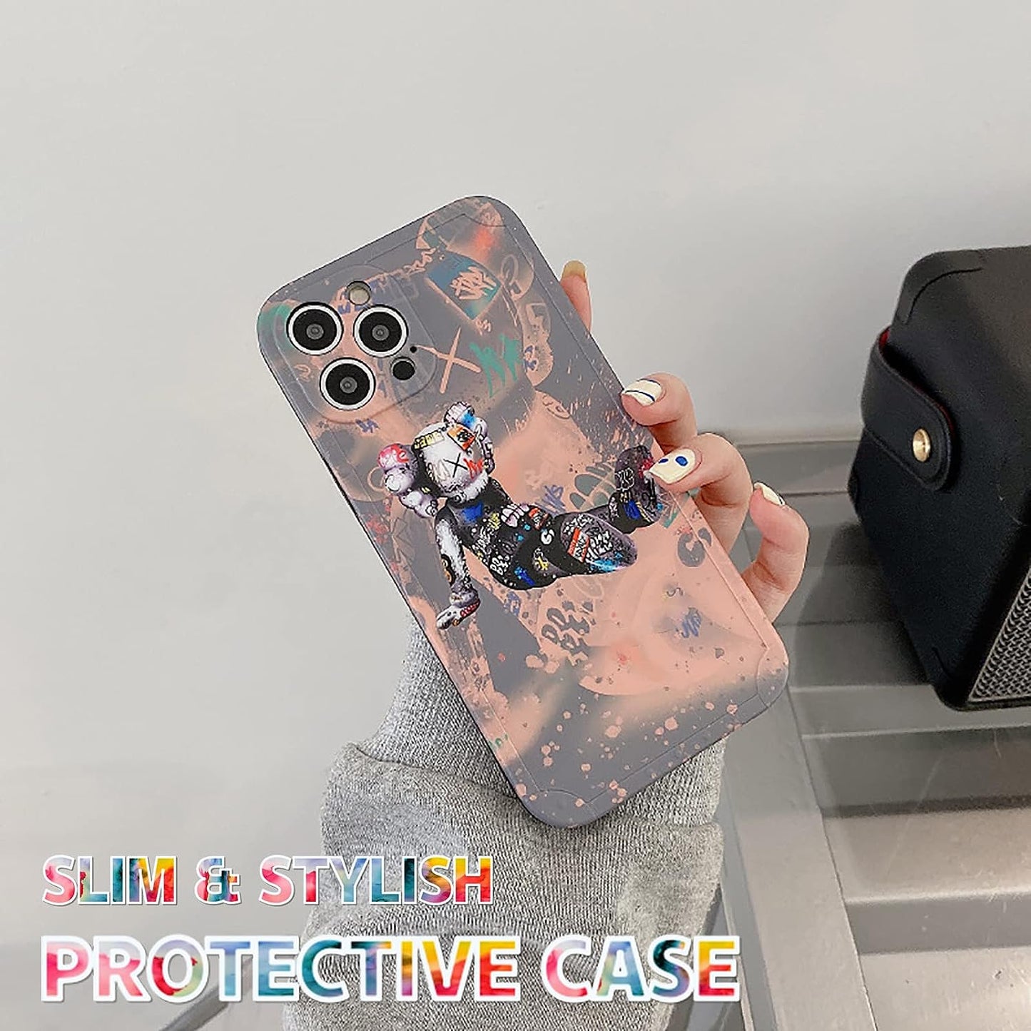 DOWINTIGER Iphone 14 plus Case Graffiti Street Fashion for Boys Kids Teens, Cartoon Hip Hop Anime Character Shockproof TPU and IMD Protection Designer Case for Iphone 14 Plus  DOWINTIGER   