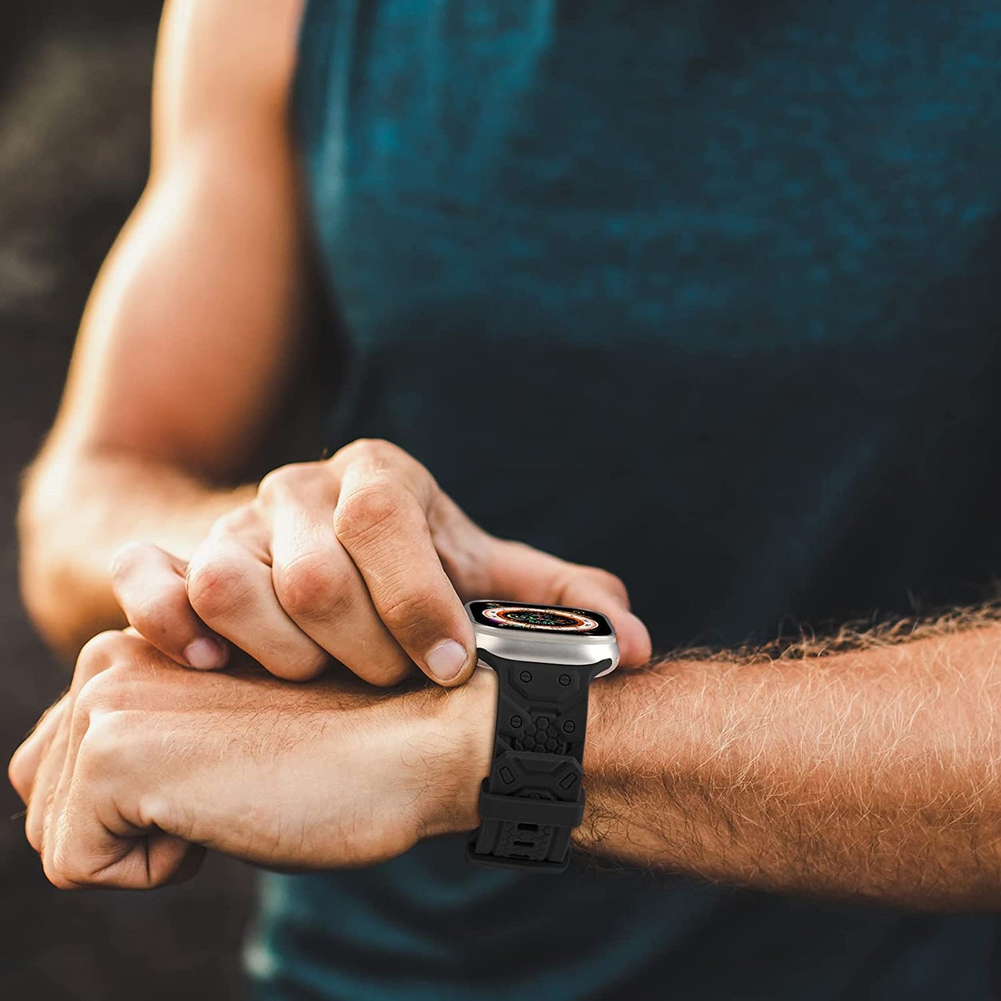 Sport Band Compatible with Apple Watch Ultra Band 49Mm 45Mm 44Mm 42Mm for Men, Soft Silicone Wristbands Replacement Strap for Iwatch Ultra Series SE 8 7 6 5 4 3 2 1  Wewatri   