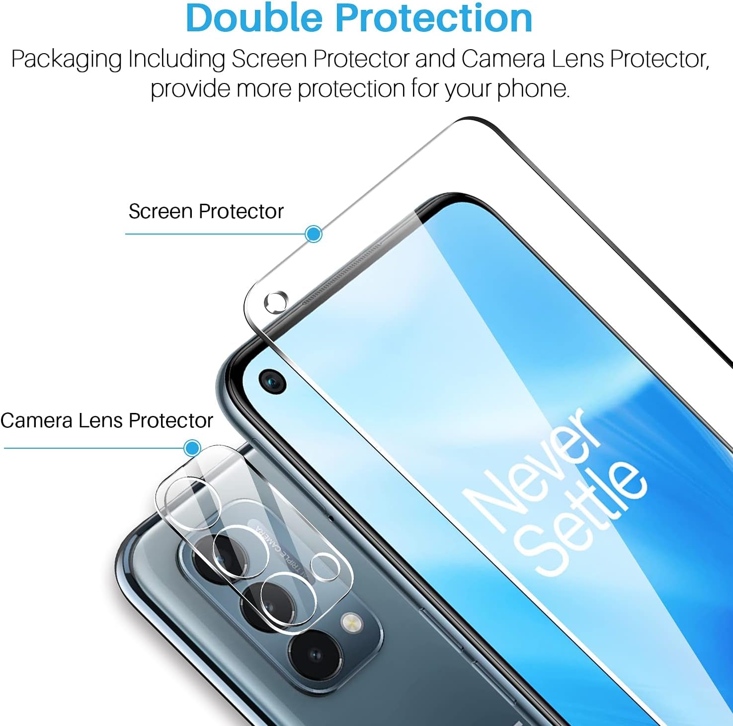 LK [4 Pack] 2 Pack Screen Protector for Oneplus Nord N200 5G + 2 Pack Camera Lens Protector, 9H Tempered Glass Screen Protector with Alignment Frame, Scratch-Resistant, Anti-Fingerprint, Smooth-Touch  LK   