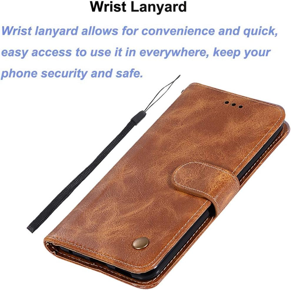 Zoeirc for LG V40 Thinq Case, for LG V40 Case for Girls, PU Leather Wallet Flip Folio Protective Phone Case Cover with Card Slots and Stand for LG V40 / for LG V40 Thinq (2018) (Khaki)  Zoeirc   