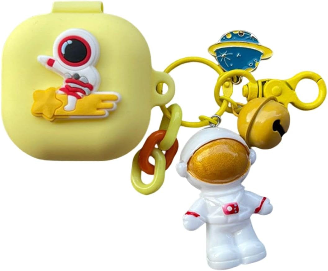SKPY Cases for Samsung Galaxy Buds2 Pro/Buds 2/Buds Pro/Buds Live with Pendant, Cute Silicone Astronaut Cartoon Shockproof Cover for Girls Boys  SKPY Astronaut 7  
