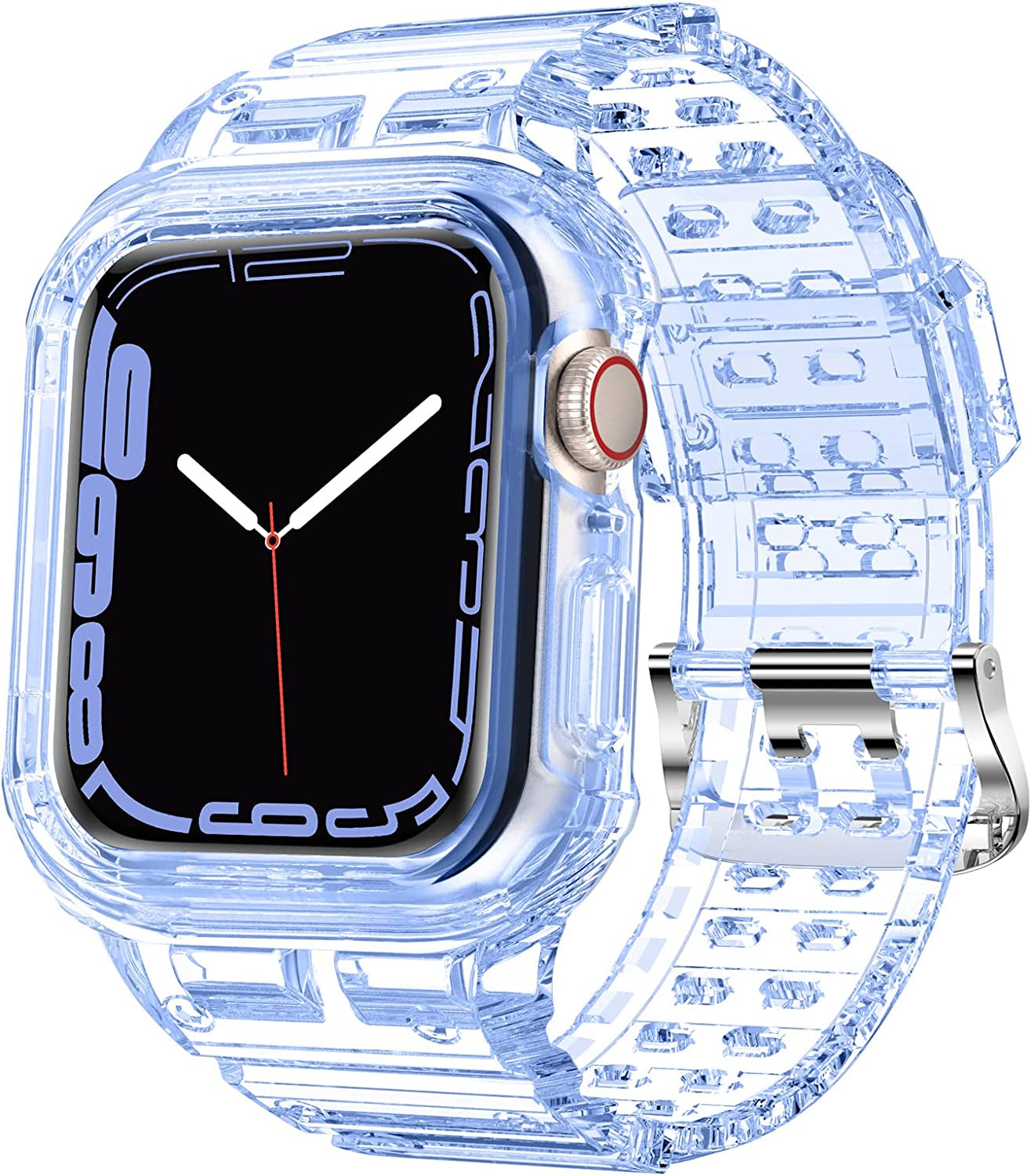 XYF Compatible for Apple Watch Ultra Band 49Mm 45Mm 44Mm 42Mm 41Mm 40Mm 38Mm with Case for Men Women, Shockproof Durable Sport Rugged Case Band for Iwatch SE Series 8 7 6 5 4 3 2 1  XYF Blue 42/44/45mm 