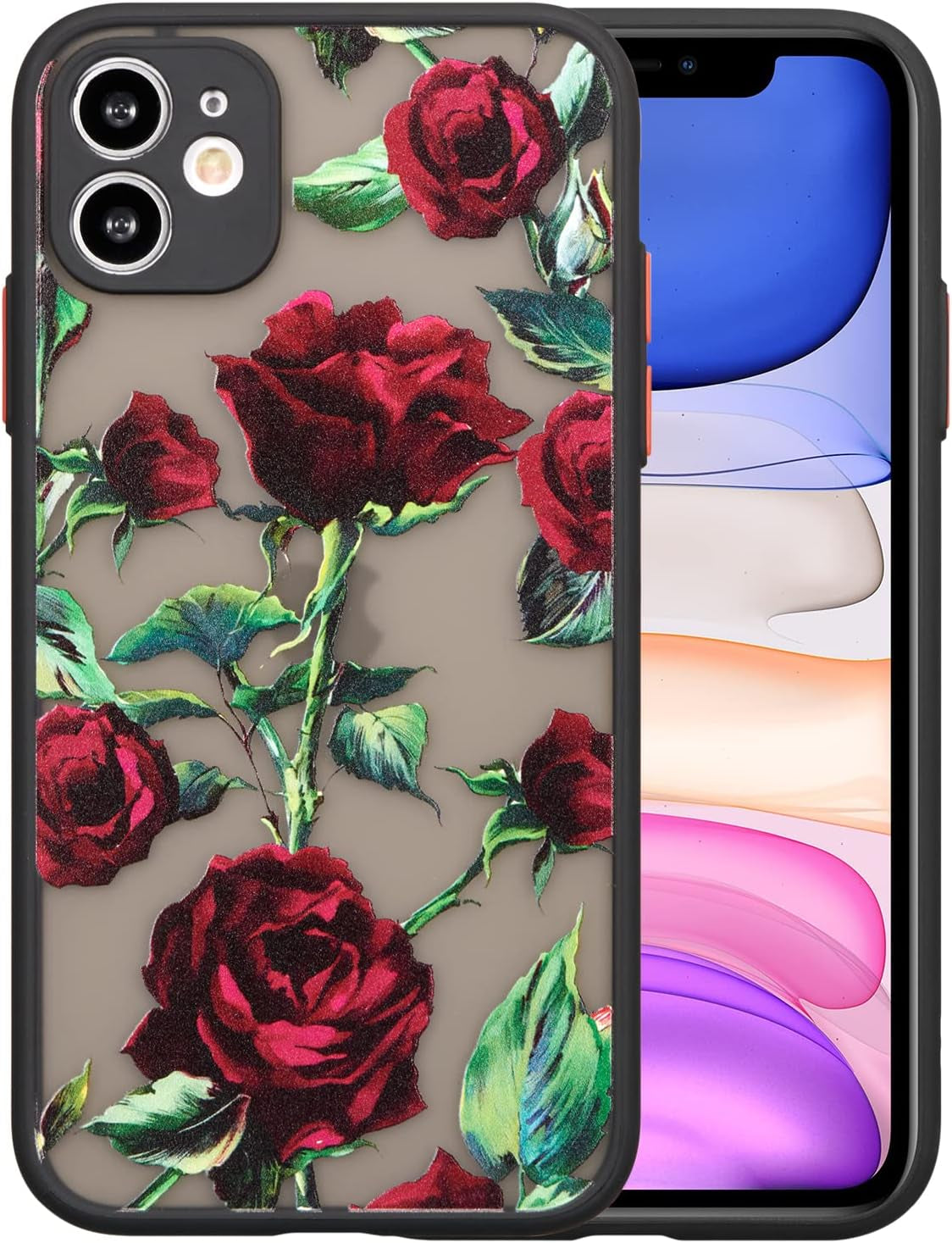 XIZYO Magnetic Case for Iphone 11 6.1 Inch Floral Rose Cute Phone Case [Compatible with Magsafe] for Women Girls Aesthetic Pattern Slim TPU Shockproof Bumper Case, Black  XIZYO   