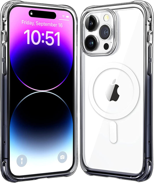 Mkeke Magnetic Designed for Iphone 14 Pro Case with Magsafe [Military Grade Drop Protection] [Not Yellowing] Shockproof Phone Case for Apple Iphone 14 Pro 2022 Black to Clear  Shenzhen Make Technology Company Limited   