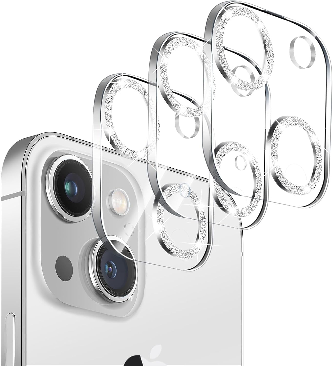 Dengduoduo 【3 Pack】 Tempered Glass Camera Lens Protector for Iphone 13 6.1" & Iphone 13 Mini 5.4", Ultra HD, 9H Hardness, Anti-Scratch, Case Friendly, Easy to Install [No Affect on Night Shots]  Dengduoduo   