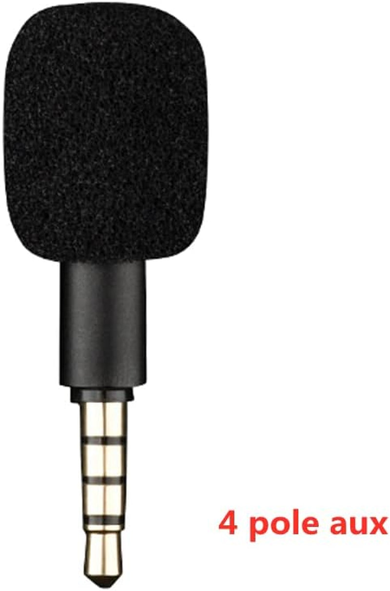 Mini Portable Microphone Jack 3.5Mm Aux 4 Pole/ 3 Pole Karaoke Mic for Recorder Mobile Phone Smart Phone Computer Laptop (Black 4 Pole)  Generic   