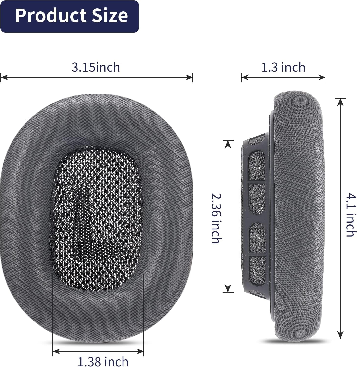 Damex Replacement Earpads for Apple Airpods Max Headphone, Protein Leather Ear Cushion (Gray)  amdjhiu n   