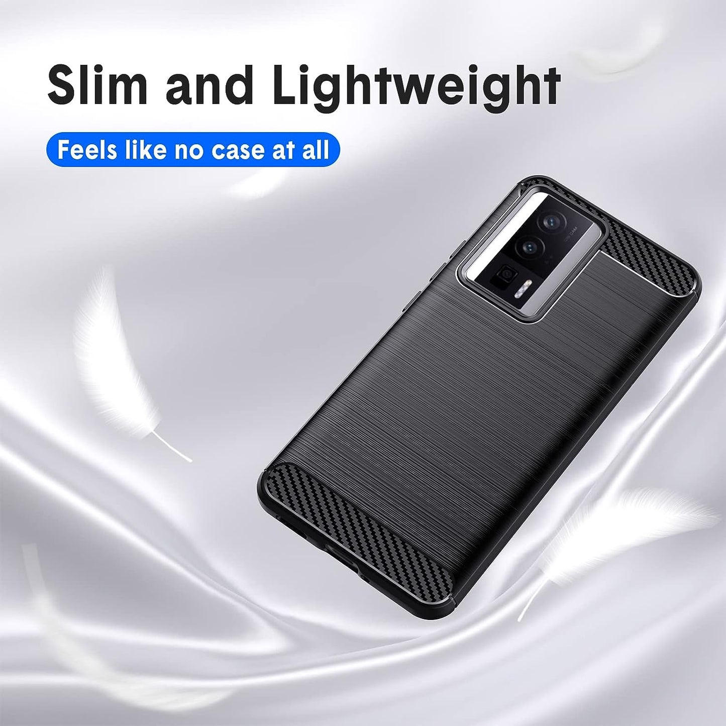 Natbok Compatible with Xiaomi Poco F5 Pro Case, Flexible TPU [Brushed Texture] [Anti-Slip] Shockproof Military Protection Bumper Phone Case,Slim Case Cover Compatible with Poco F5 Pro,Black  Natbok   