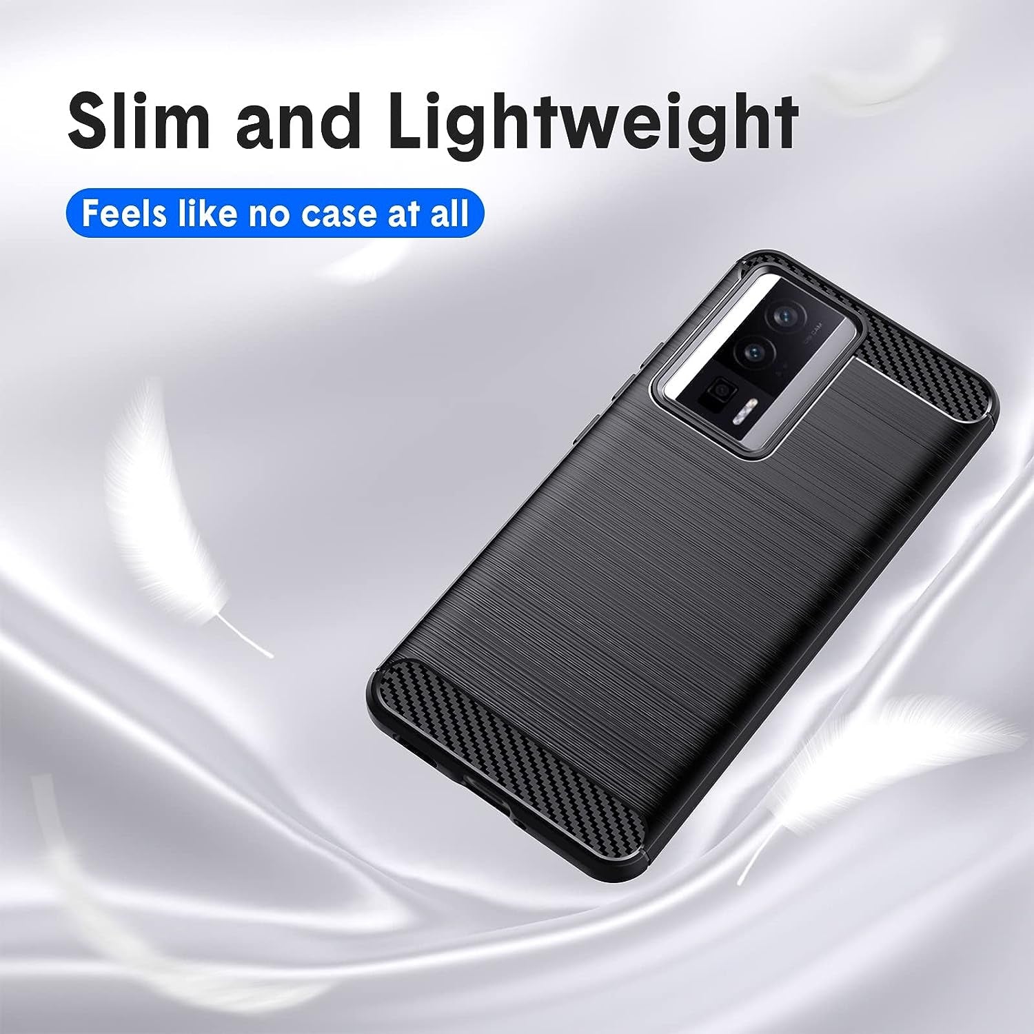 Natbok Compatible with Xiaomi Poco F5 Pro Case, Flexible TPU [Brushed Texture] [Anti-Slip] Shockproof Military Protection Bumper Phone Case,Slim Case Cover Compatible with Poco F5 Pro,Black  Natbok   