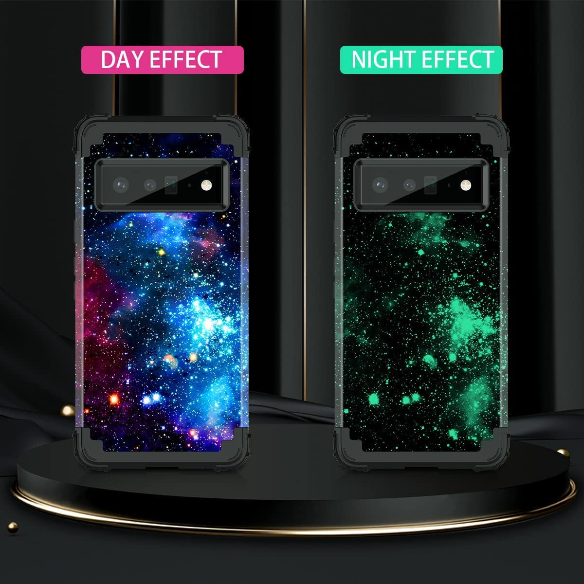 Miqala Compatible with Google Pixel 6 Pro Case,Shiny in the Dark Three Layer Heavy Duty Shockproof Hard Plastic Bumper +Soft Silicone Rubber Protective Case for Google Pixel 6 Pro,Blue Sky  Miqala   