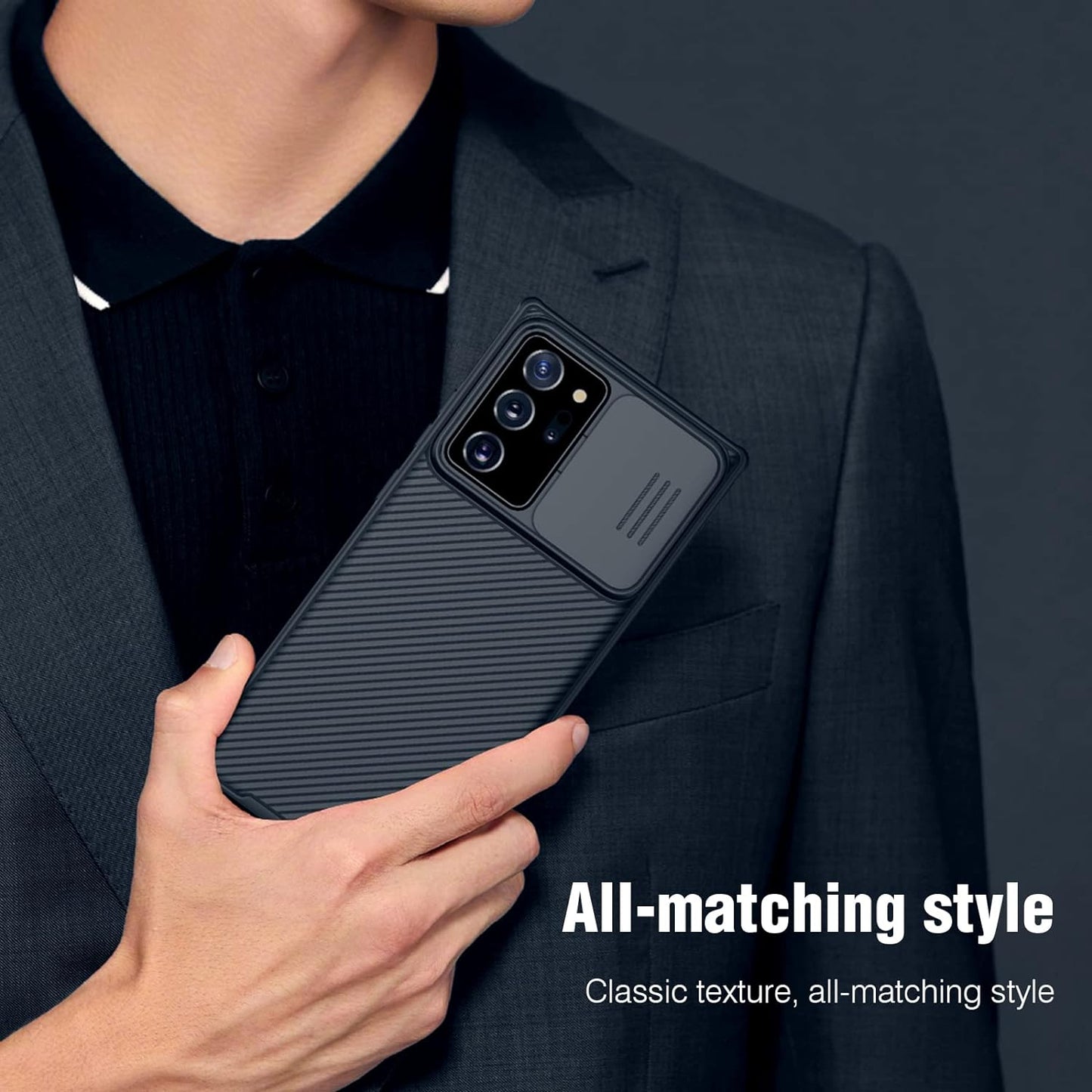 Nillkin Samsung Galaxy Note 20 Ultra Case, Slim Note 20 Ultra Protective Case with Slide Camera Cover Hard PC and TPU Ultra Thin Anti-Scratch Phone Case for Galaxy Note 20 Ultra 5G 6.9'' Black  Shenzhen Nillkin Technology co.ltd   