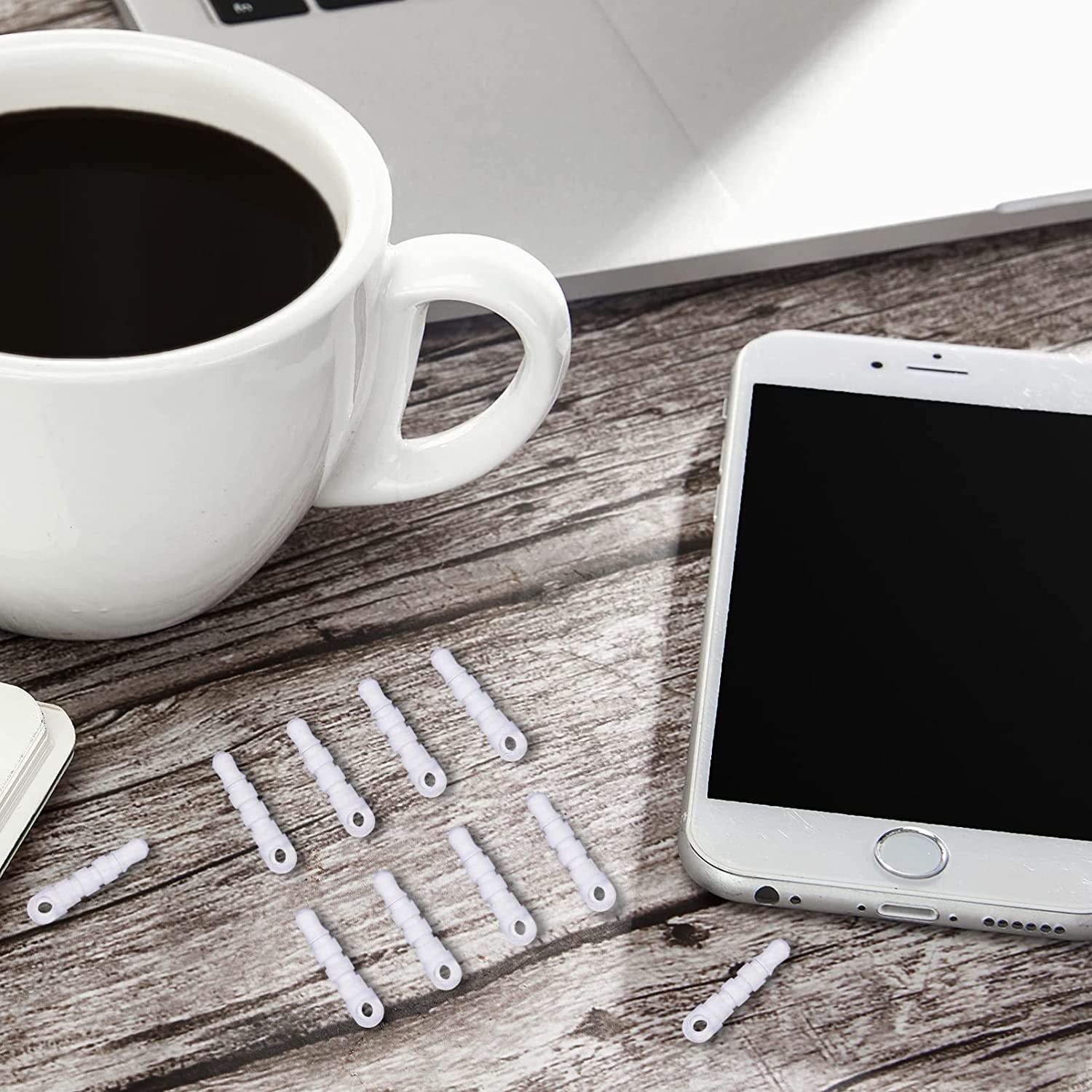 Hemobllo anti Dust Plugs - 100 Pcs Cell Phone Dust Plug Charm with Hole Headphone Jack Covers Dust Protector Cap Compatible for 3.5Mm Earphone Jack (Transparent)  Hemobllo   