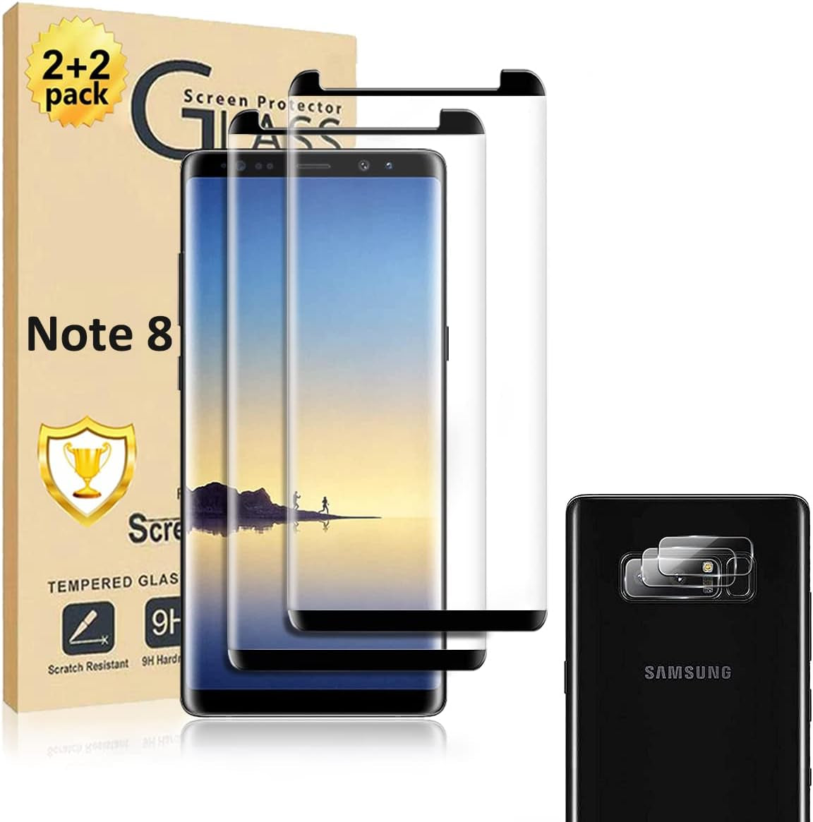 Micger Galaxy Note 20 Ultra Screen Protector, 2 Pack Camera Lens Protector【2+2 Pack】 Compatible Fingerprint, Easy Installation, 3D Glass 9H Hardness Tempered Glass Screen Protector for Samsung Galaxy Note 20 Ultra 5G  Micger Samsung Galaxy Note 8 Screen Protector  