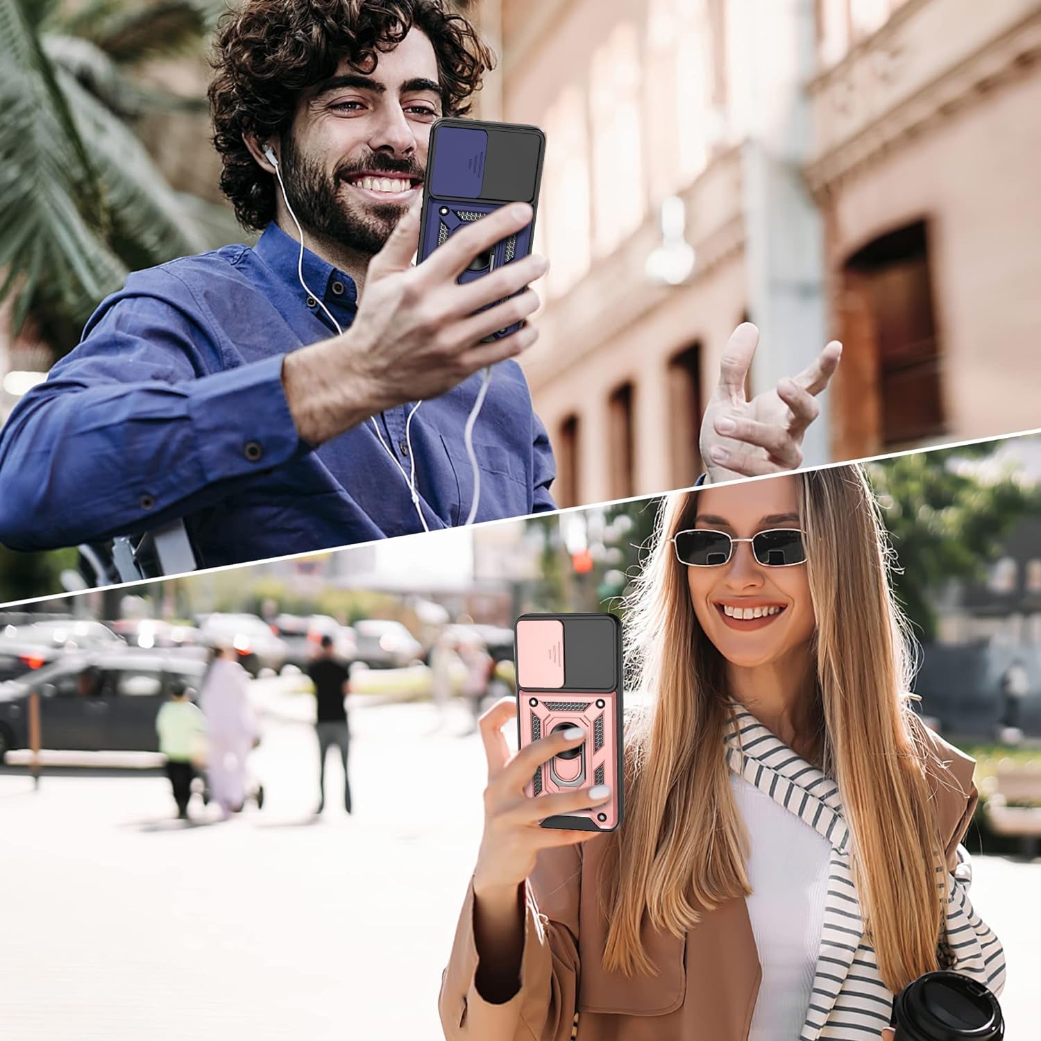 Gritup Galaxy S22 Case, Samsung Galaxy S22 Case with HD Screen Protector, [Military Grade] Shockproof Protection Case with 360° Magnetic Ring Holder Kickstand Phone Case for Samsung S22 (Blue-1)  Gritup   